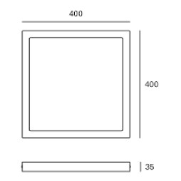 Downlight superficie Easy cuadrado blanco 28W 3000K Forlight